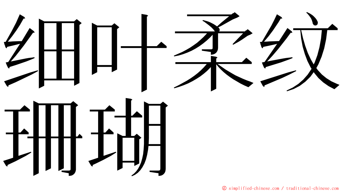 细叶柔纹珊瑚 ming font