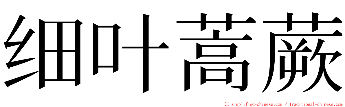 细叶蒿蕨 ming font