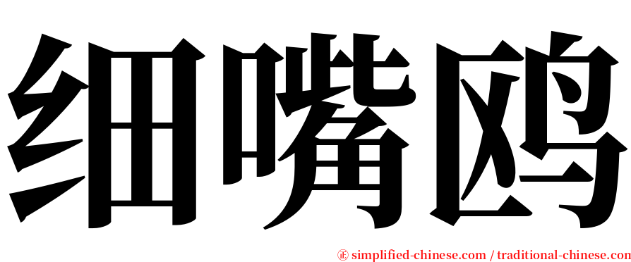 细嘴鸥 serif font