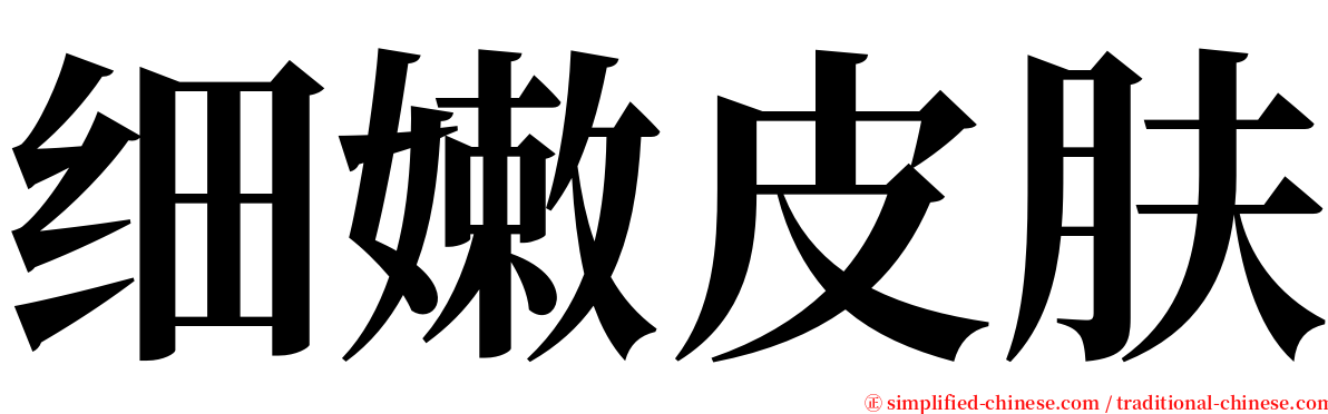 细嫩皮肤 serif font