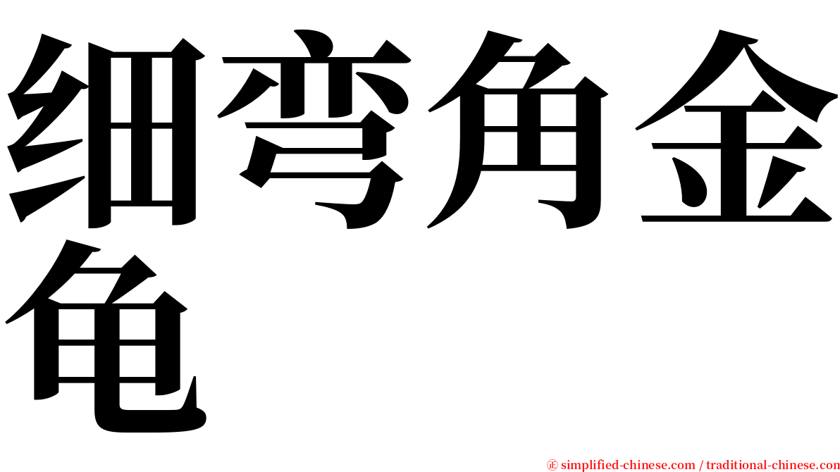 细弯角金龟 serif font