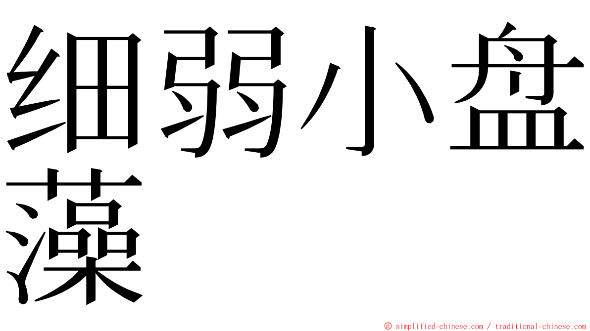 细弱小盘藻 ming font