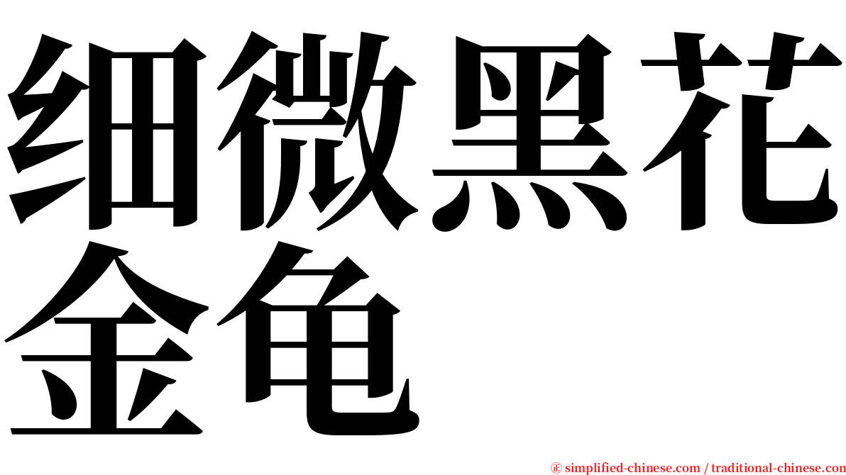 细微黑花金龟 serif font