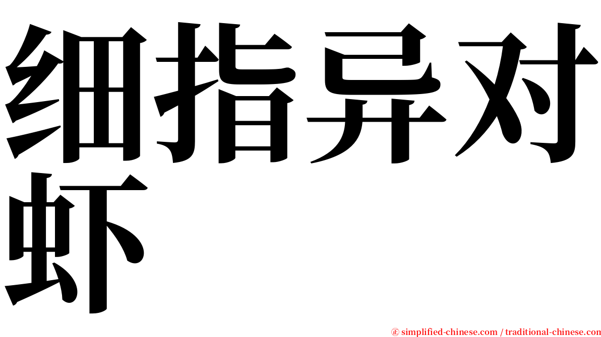 细指异对虾 serif font