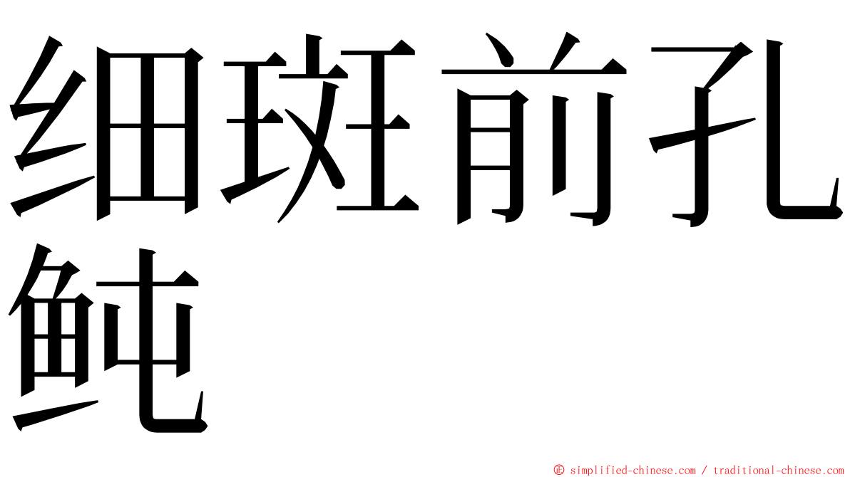 细斑前孔鲀 ming font