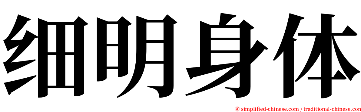 细明身体 serif font