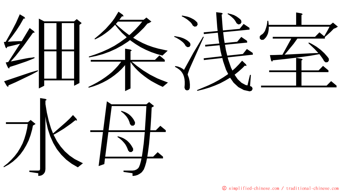 细条浅室水母 ming font