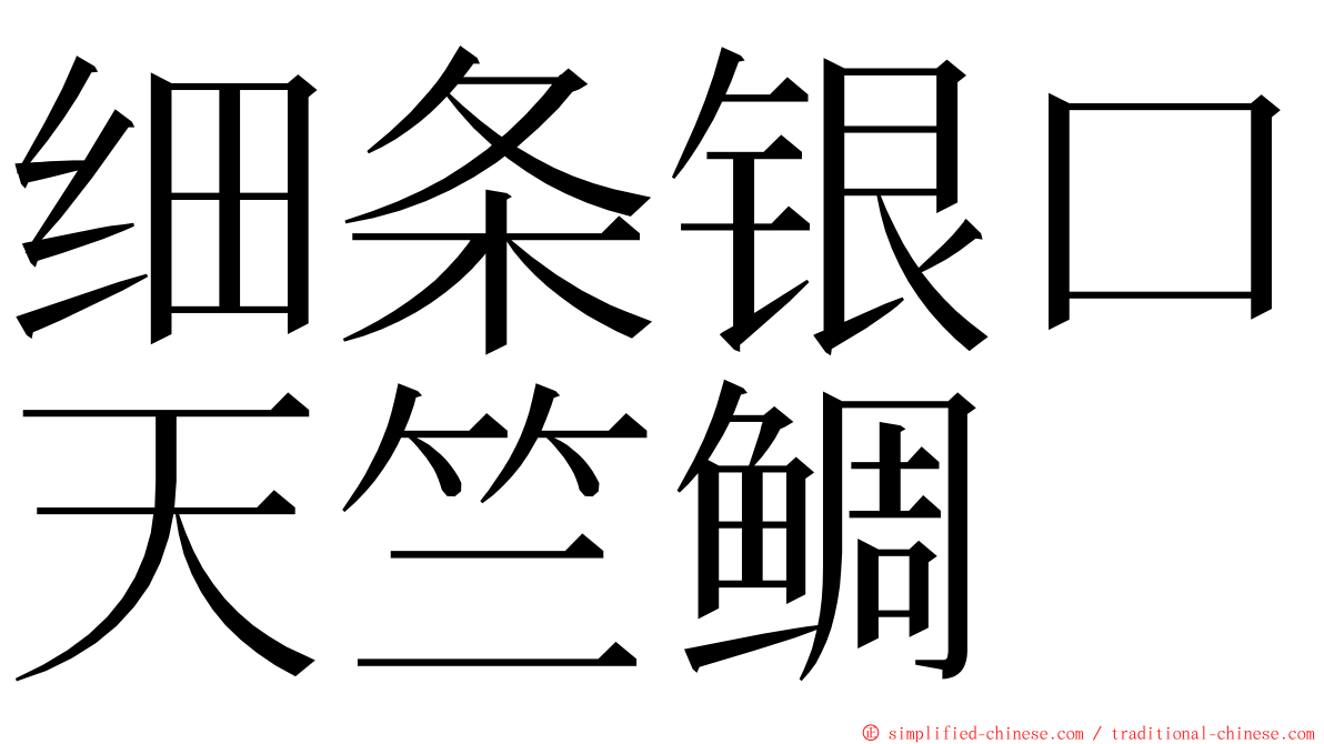 细条银口天竺鲷 ming font