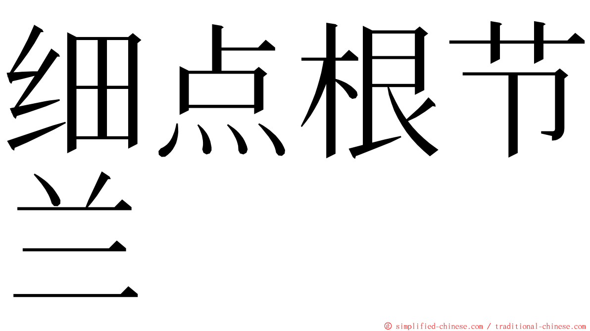 细点根节兰 ming font