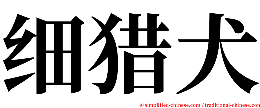 细猎犬 serif font