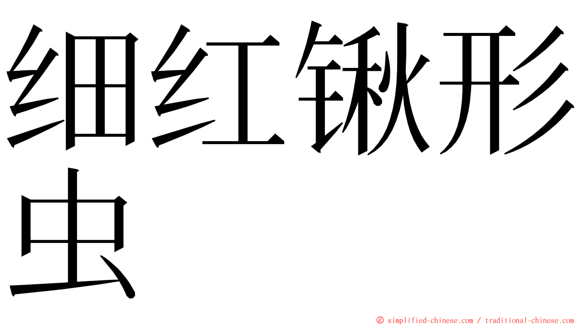 细红锹形虫 ming font