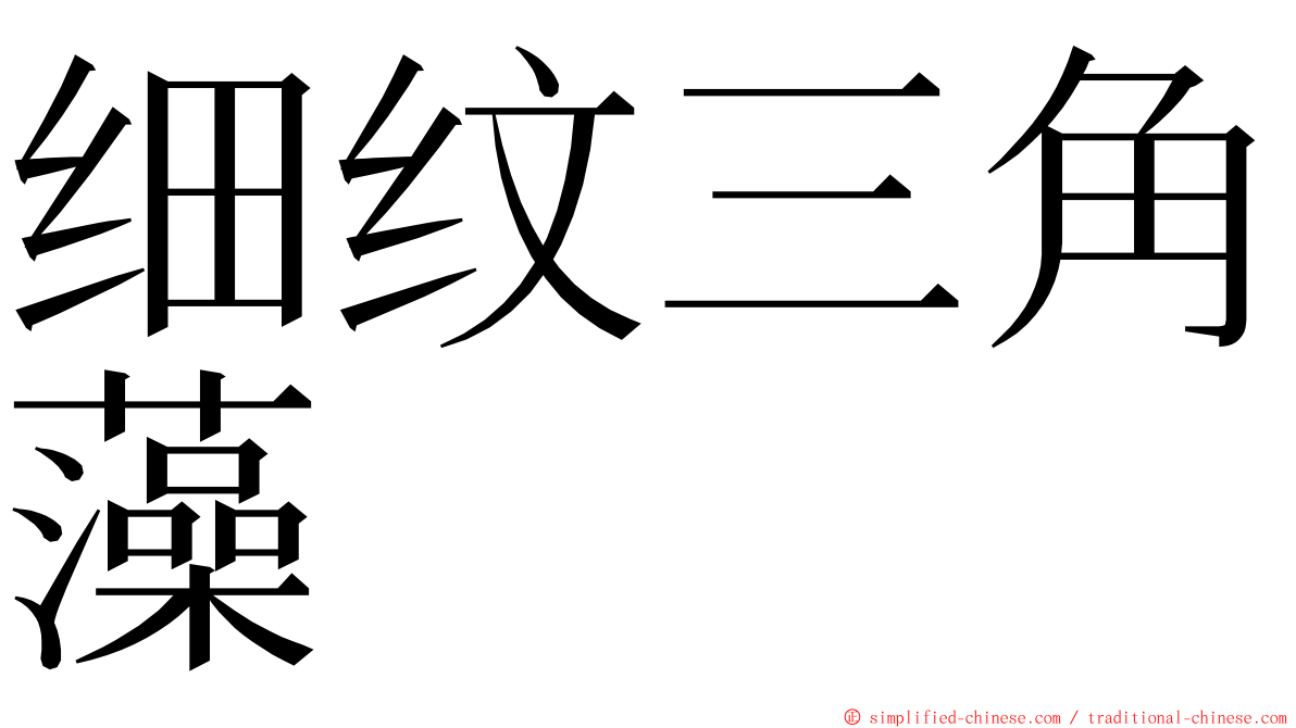 细纹三角藻 ming font