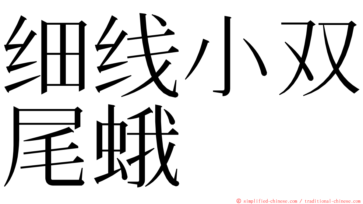 细线小双尾蛾 ming font