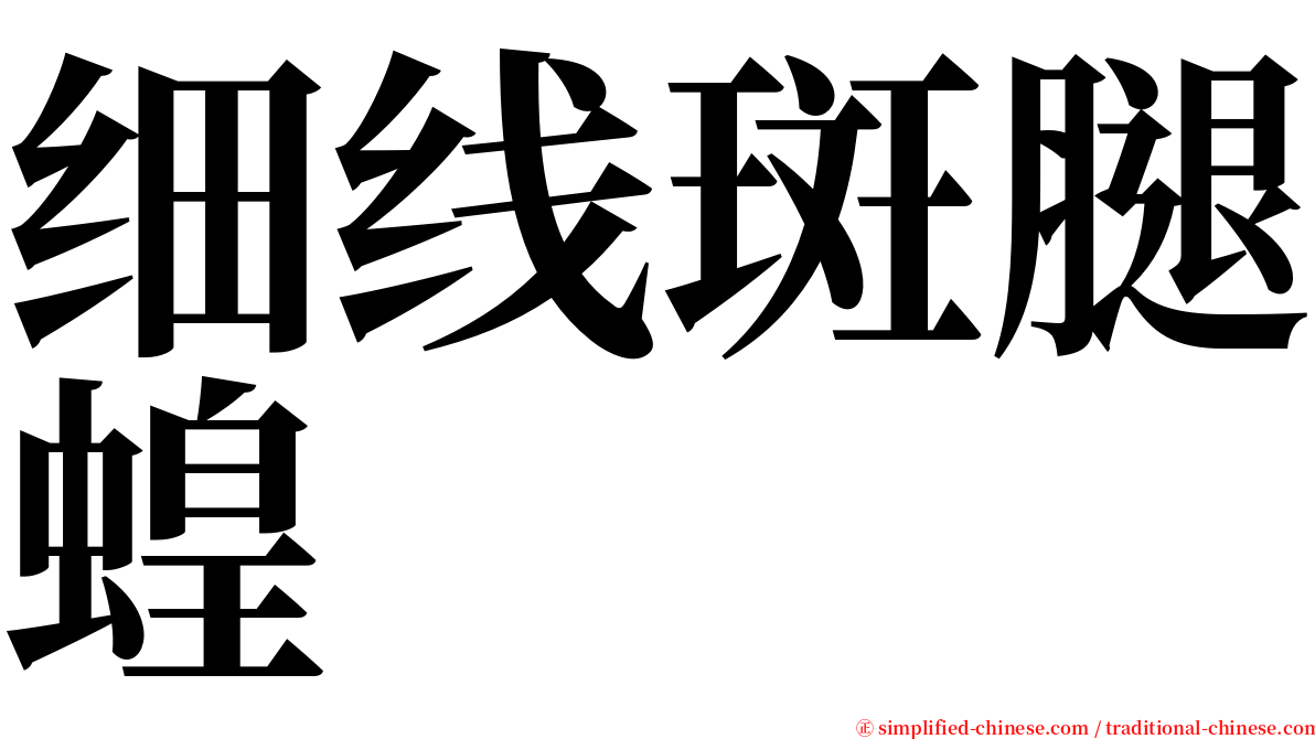 细线斑腿蝗 serif font