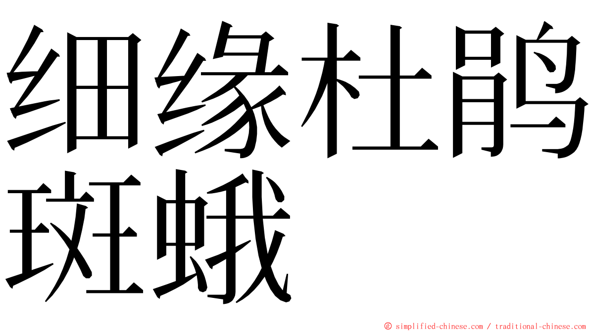 细缘杜鹃斑蛾 ming font