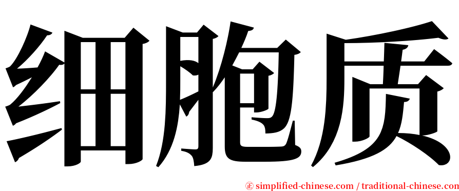 细胞质 serif font