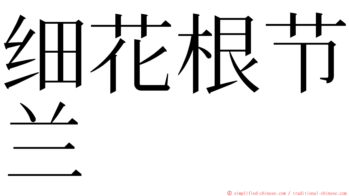 细花根节兰 ming font