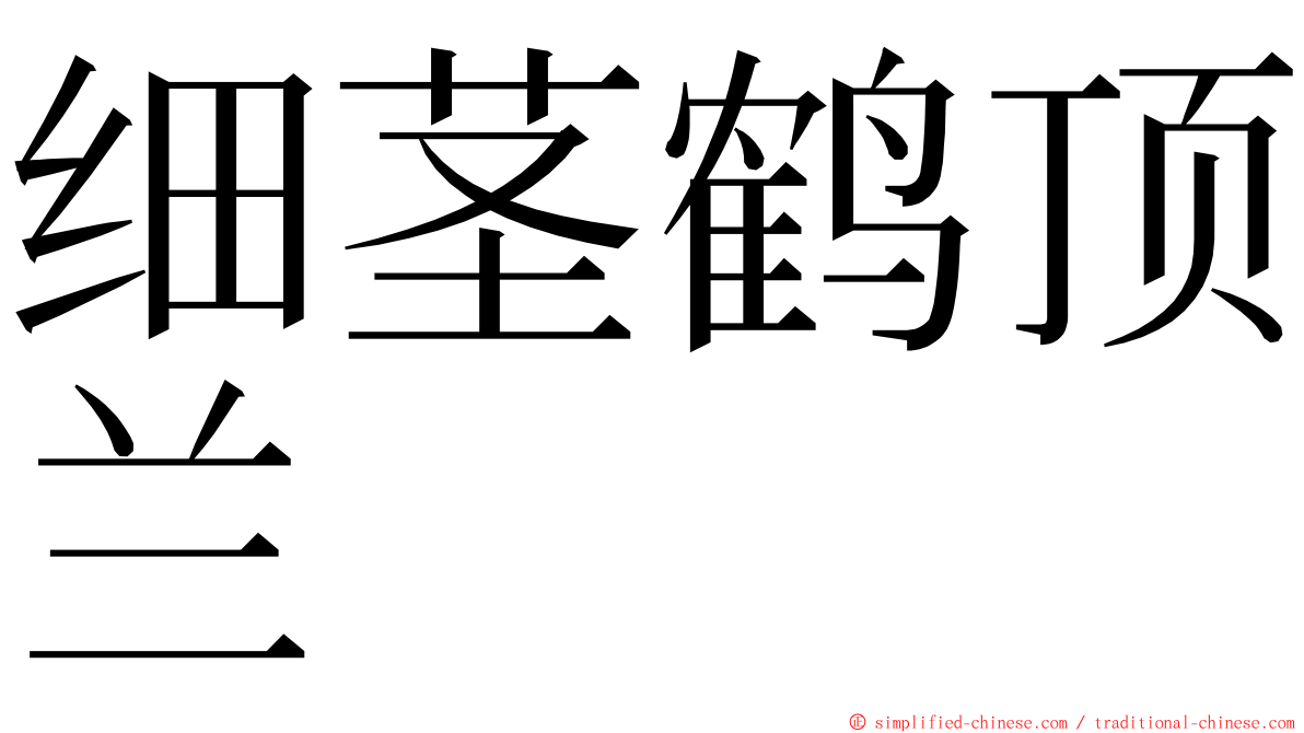 细茎鹤顶兰 ming font