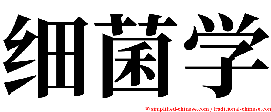 细菌学 serif font