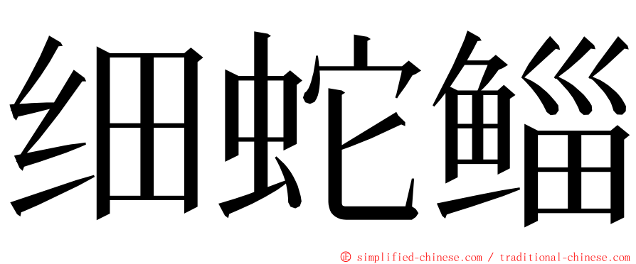 细蛇鲻 ming font