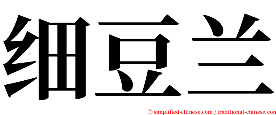 细豆兰 serif font