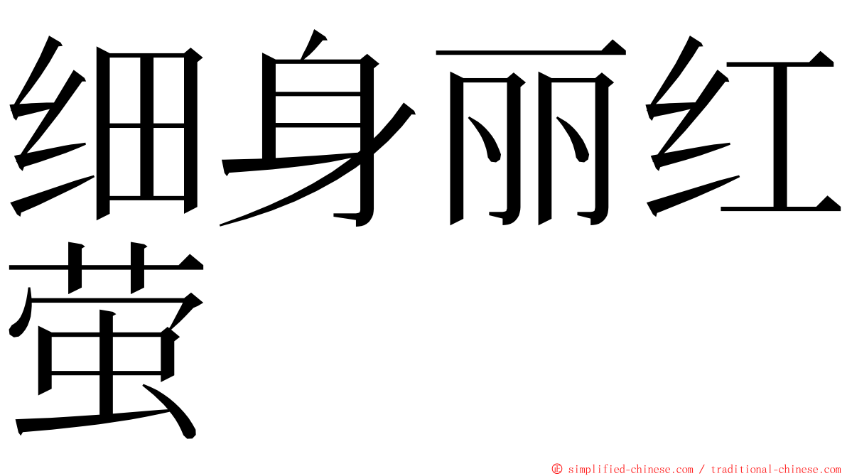 细身丽红萤 ming font