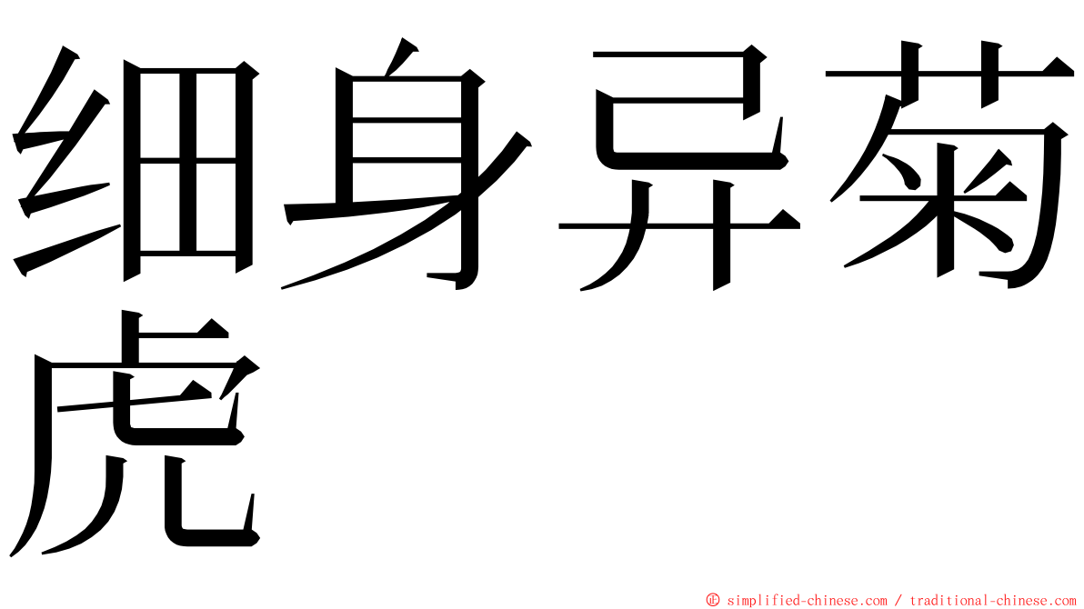 细身异菊虎 ming font