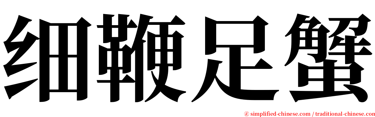 细鞭足蟹 serif font