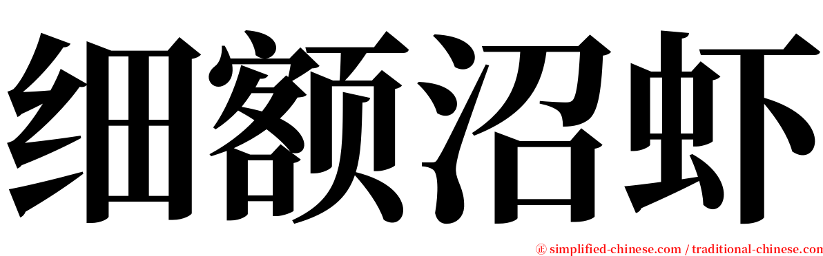 细额沼虾 serif font