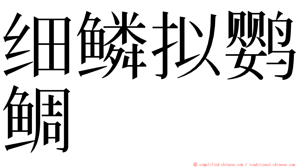 细鳞拟鹦鲷 ming font