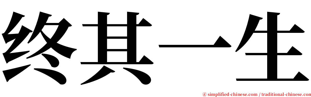 终其一生 serif font