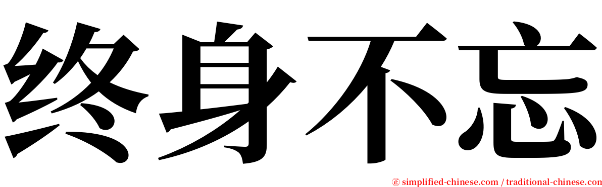 终身不忘 serif font