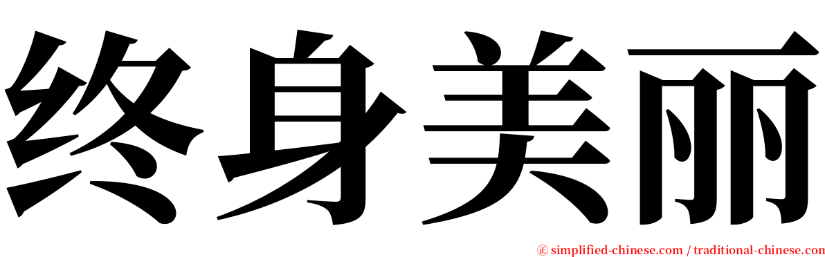 终身美丽 serif font