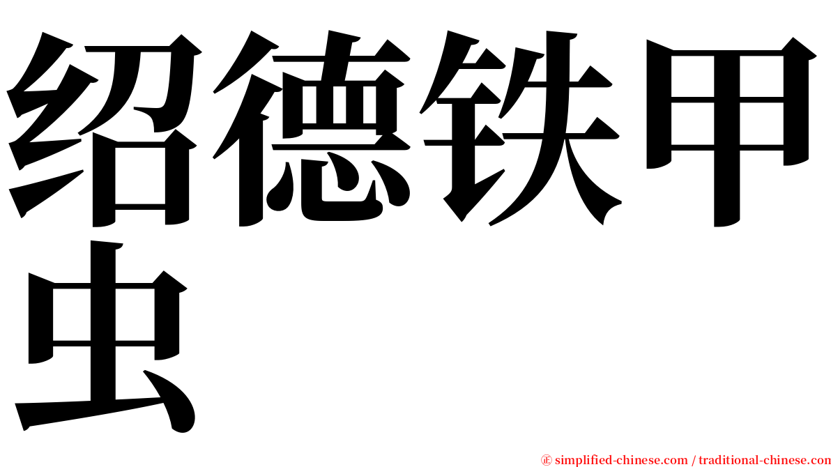 绍德铁甲虫 serif font