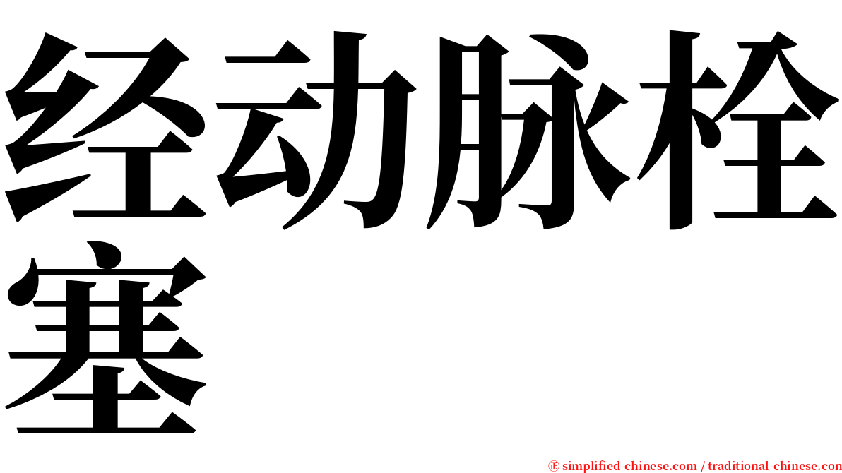 经动脉栓塞 serif font