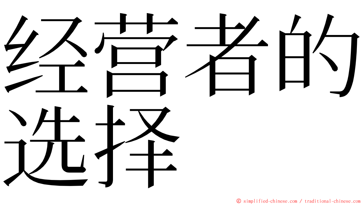 经营者的选择 ming font