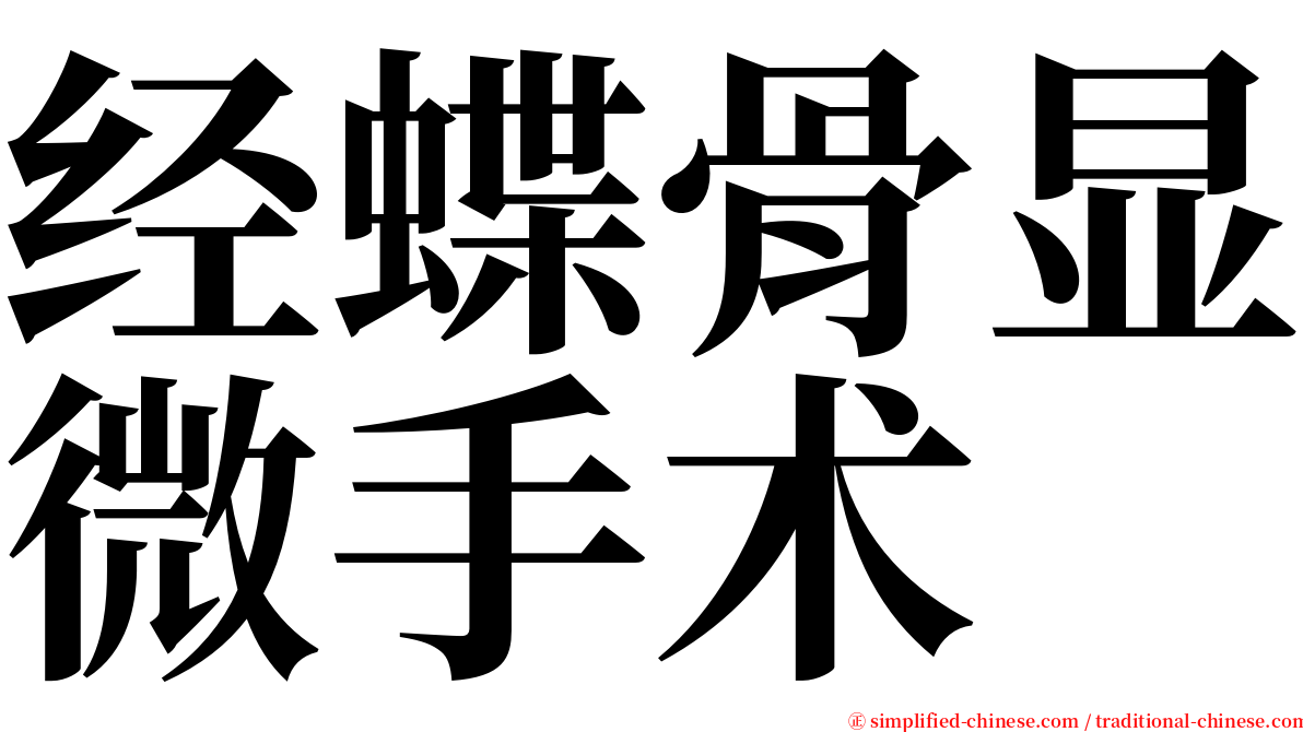 经蝶骨显微手术 serif font