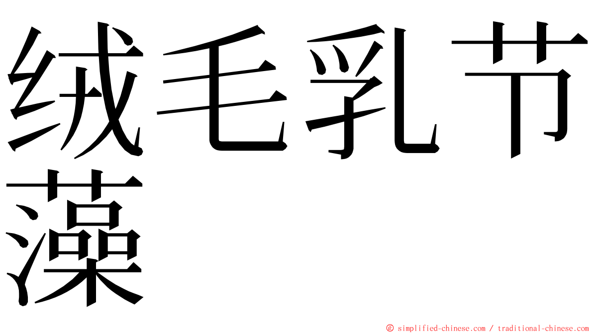 绒毛乳节藻 ming font