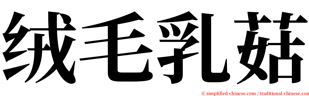 绒毛乳菇 serif font