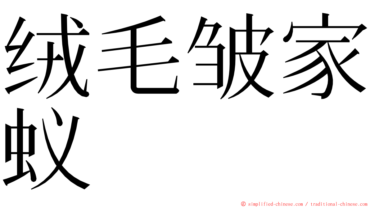 绒毛皱家蚁 ming font