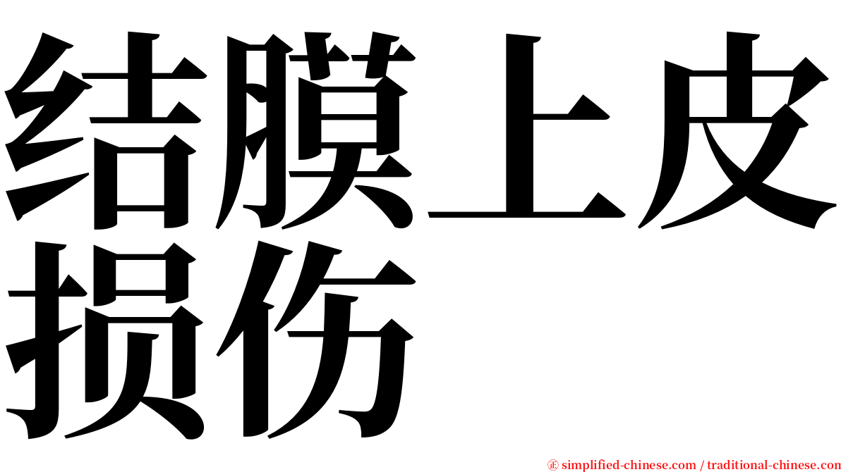 结膜上皮损伤 serif font