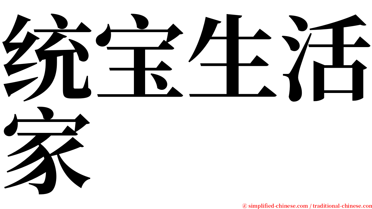 统宝生活家 serif font