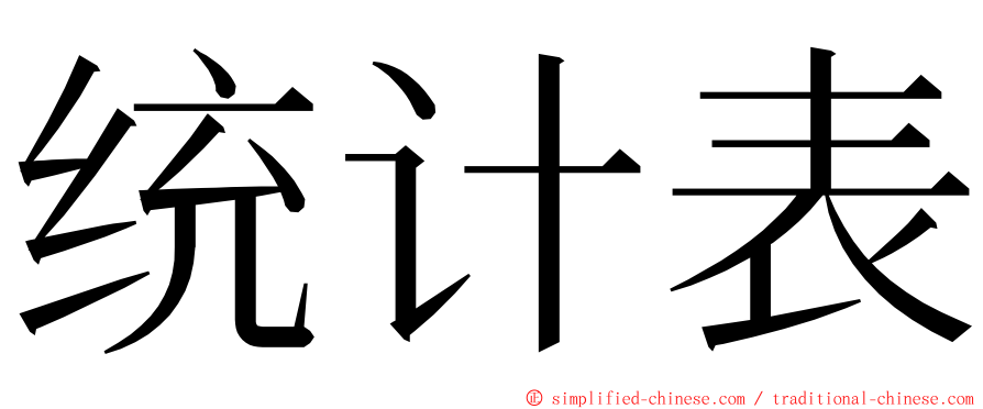 统计表 ming font