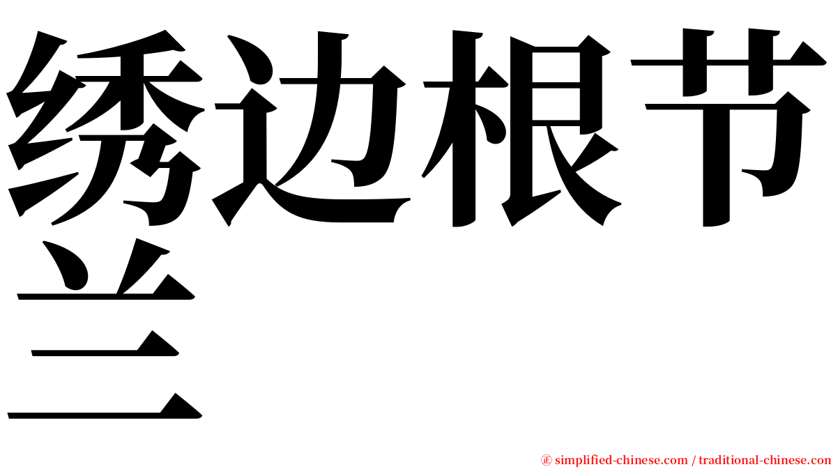 绣边根节兰 serif font