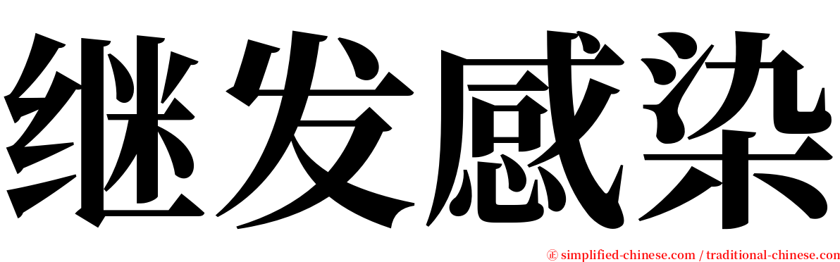 继发感染 serif font