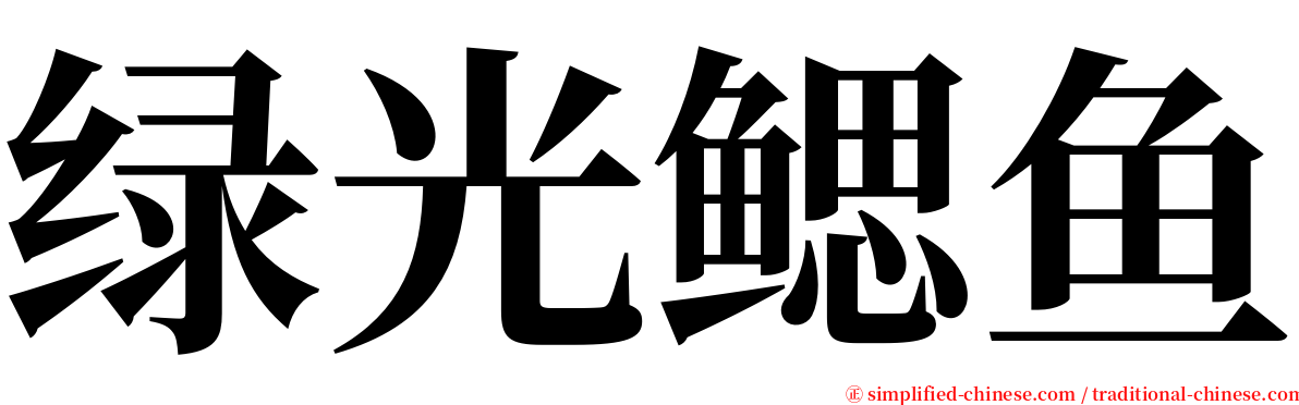 绿光鳃鱼 serif font