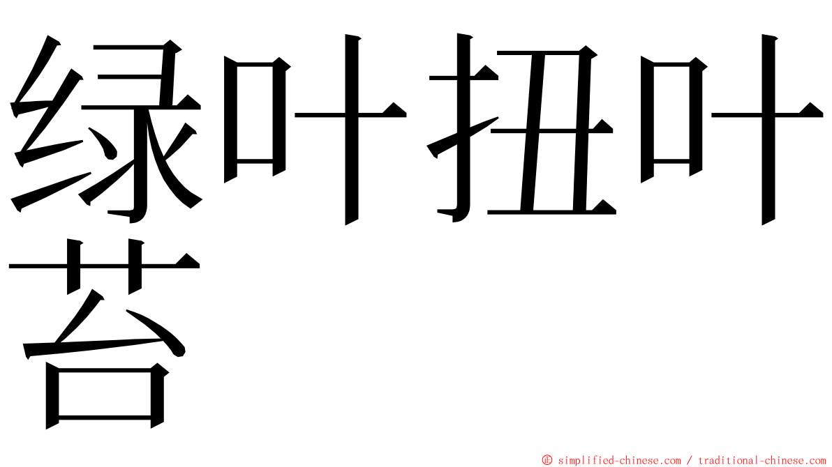 绿叶扭叶苔 ming font