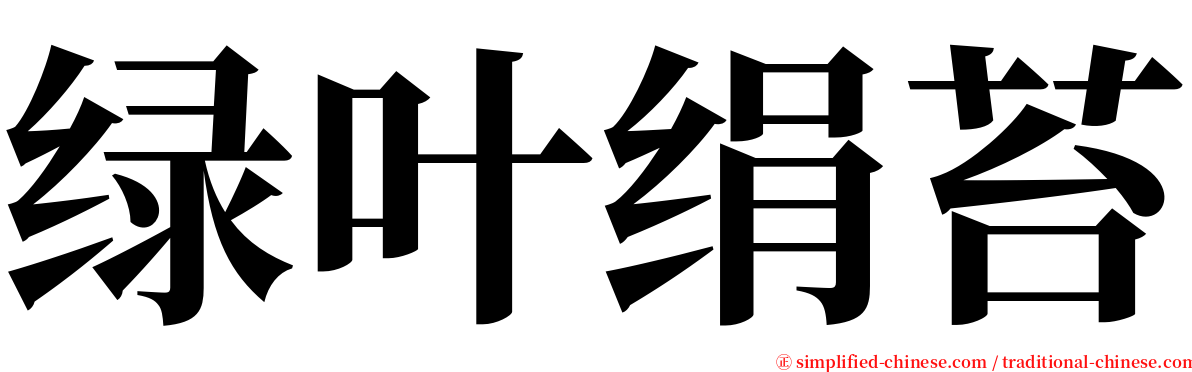 绿叶绢苔 serif font