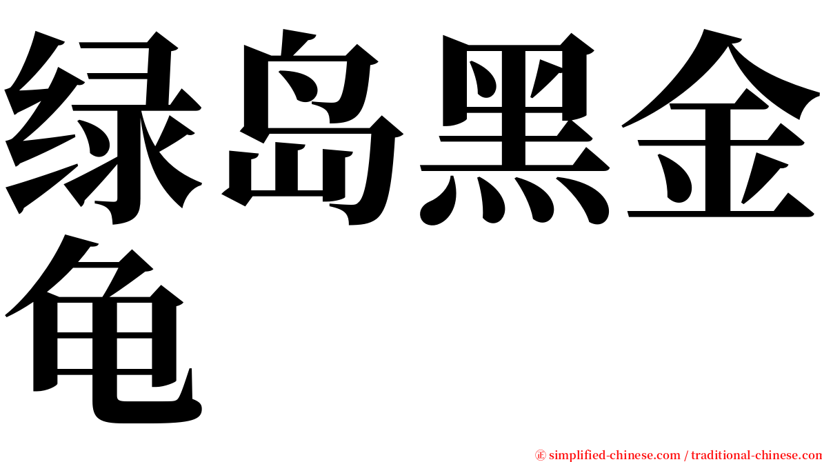 绿岛黑金龟 serif font