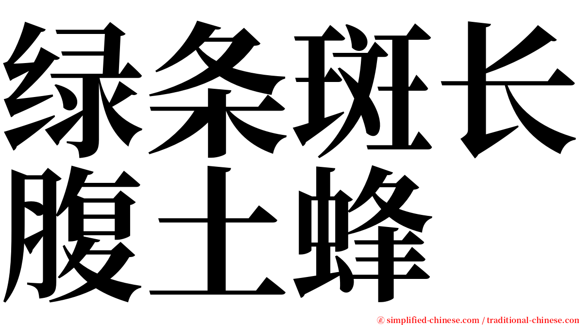 绿条斑长腹土蜂 serif font